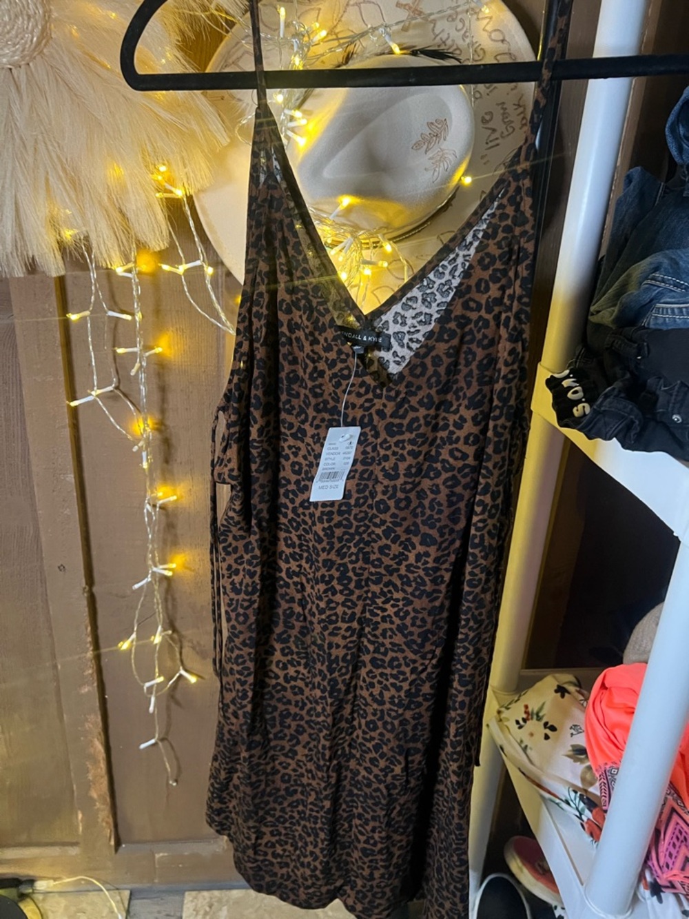 Kendall & Kylie Brown Leopard Print Midi Dress